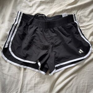 Adidas Black Shorts with White Stripes